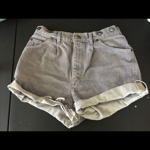 Vintage high-waisted Lee brand denim shorts, gray